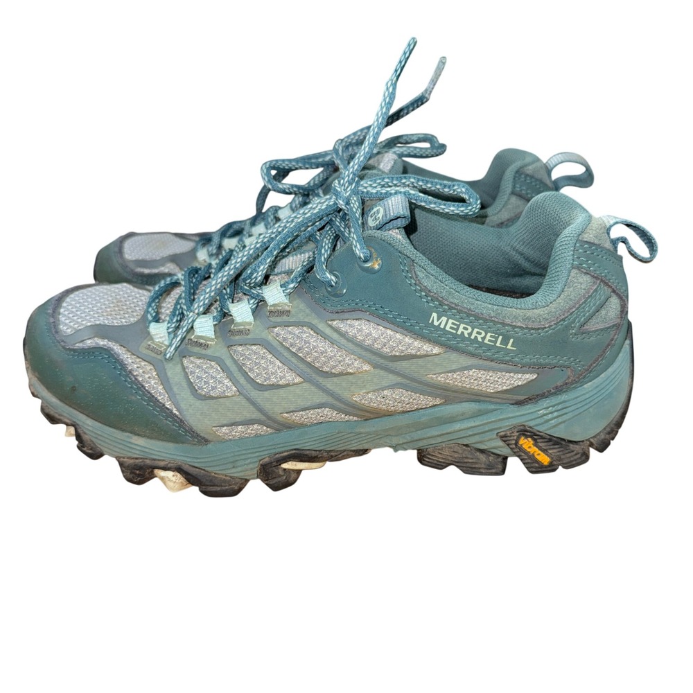 Merrell Hiking Womens 6 Pre-Owned Trail Sneakers Sea Pine Green Vibram J37774